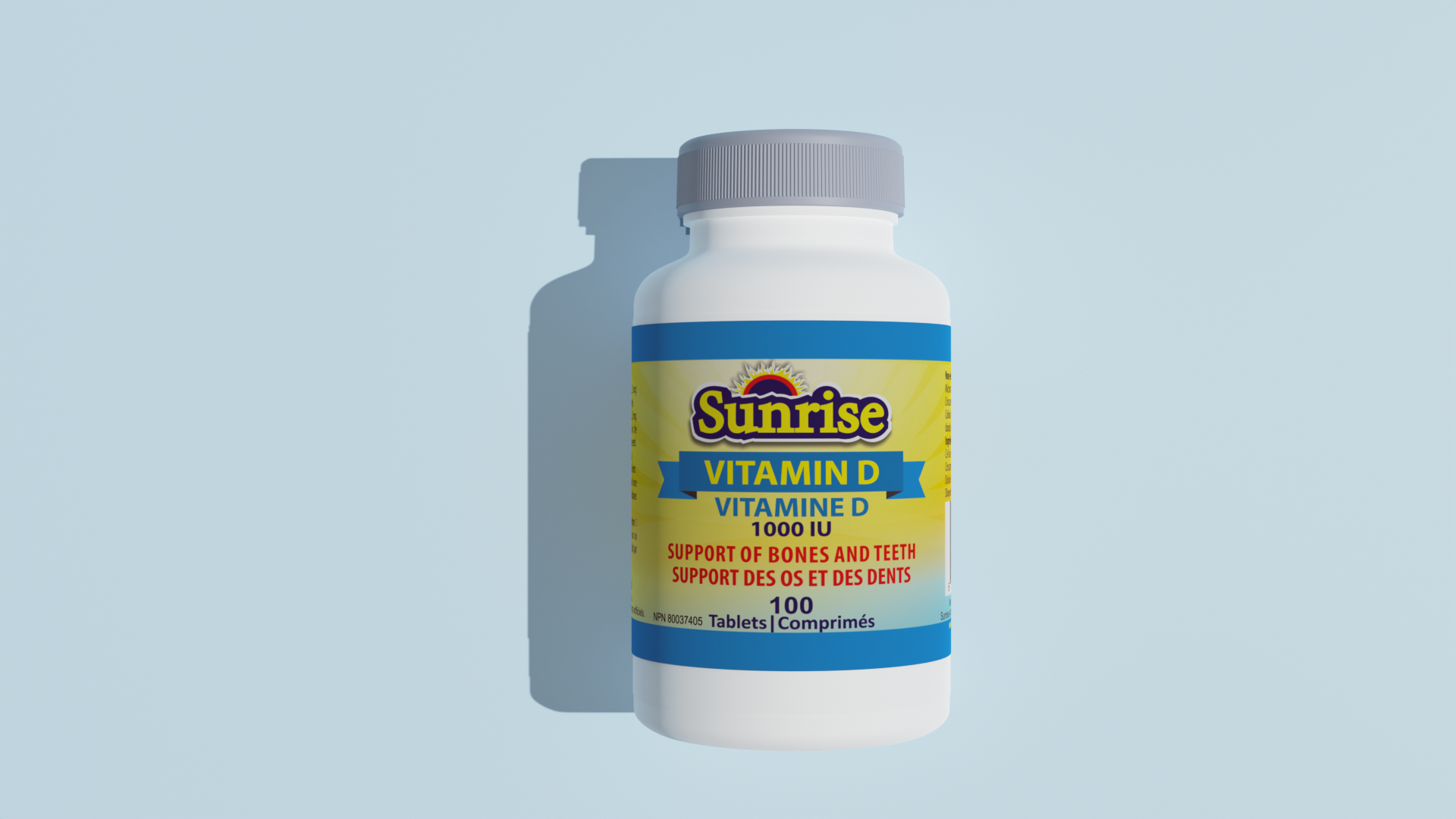Sunrise Vitamin D – 1000 IU Tablets
